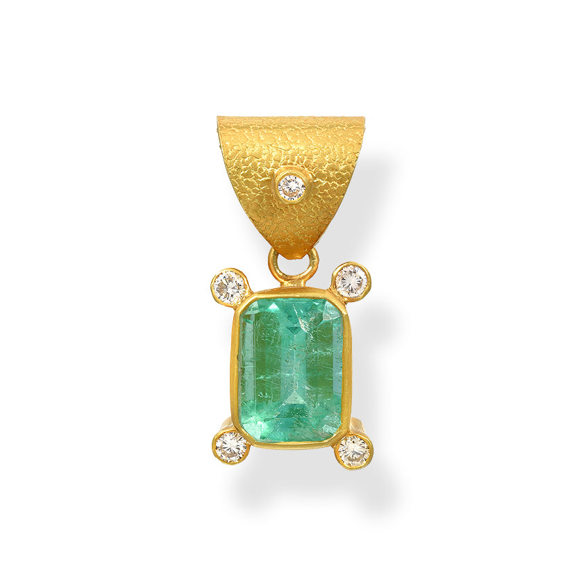 Colombian Emerald Diamond Pendant