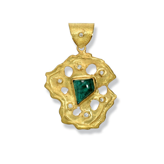 Abstract Emerald Cabochon Pendant