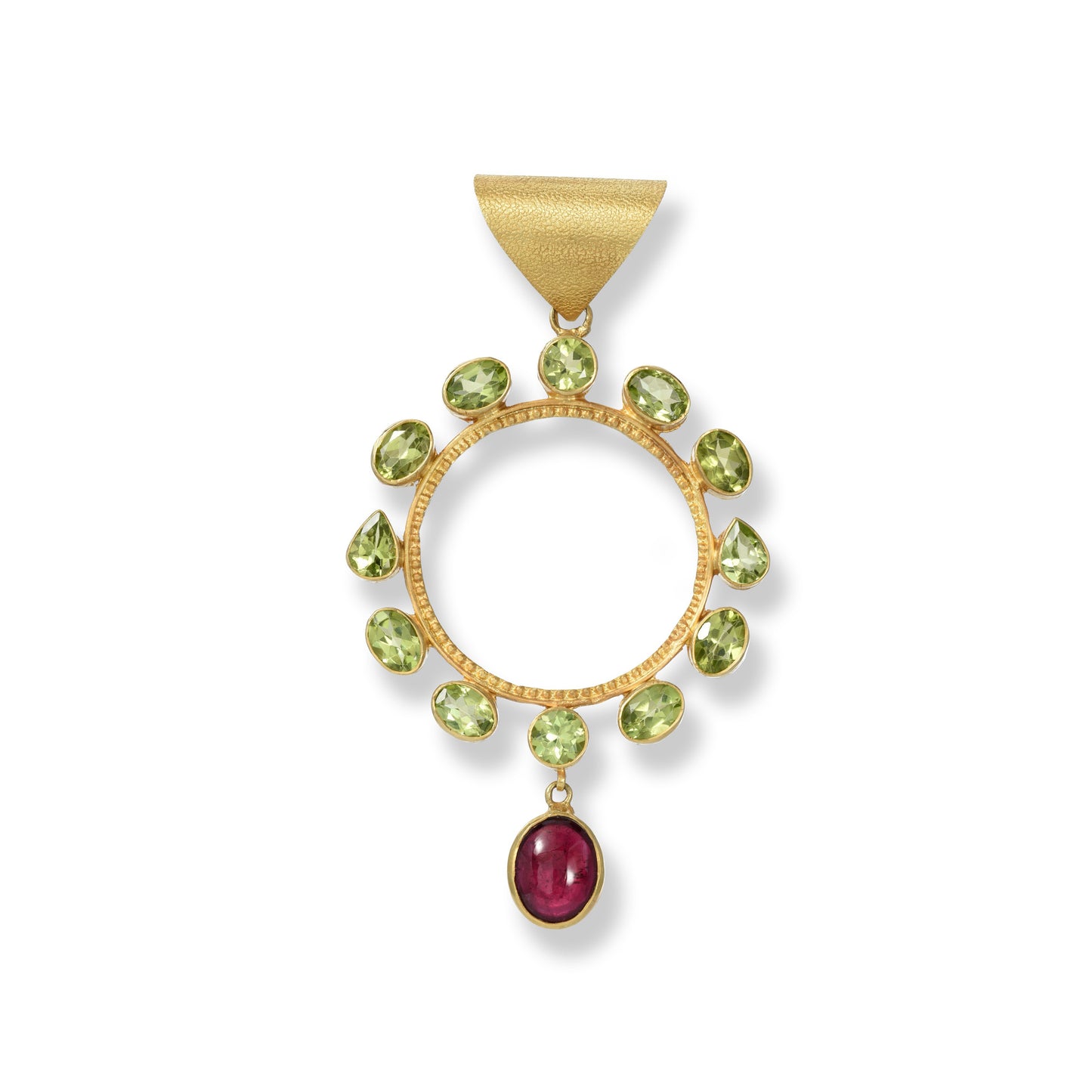 Circle of Protection Peridot & Tourmaline Circle Pendant