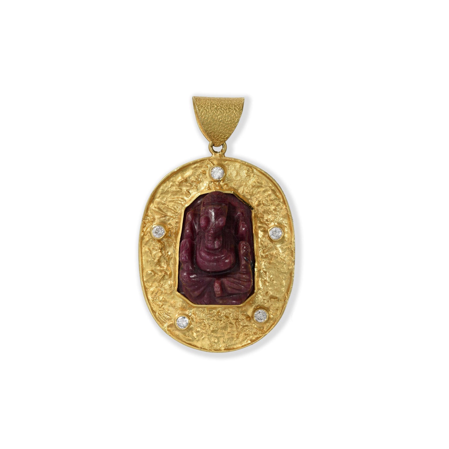 Ganesh Ruby Diamond Pendant