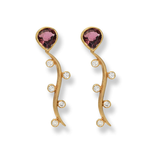 Tourmaline Diamond Trail Earrings