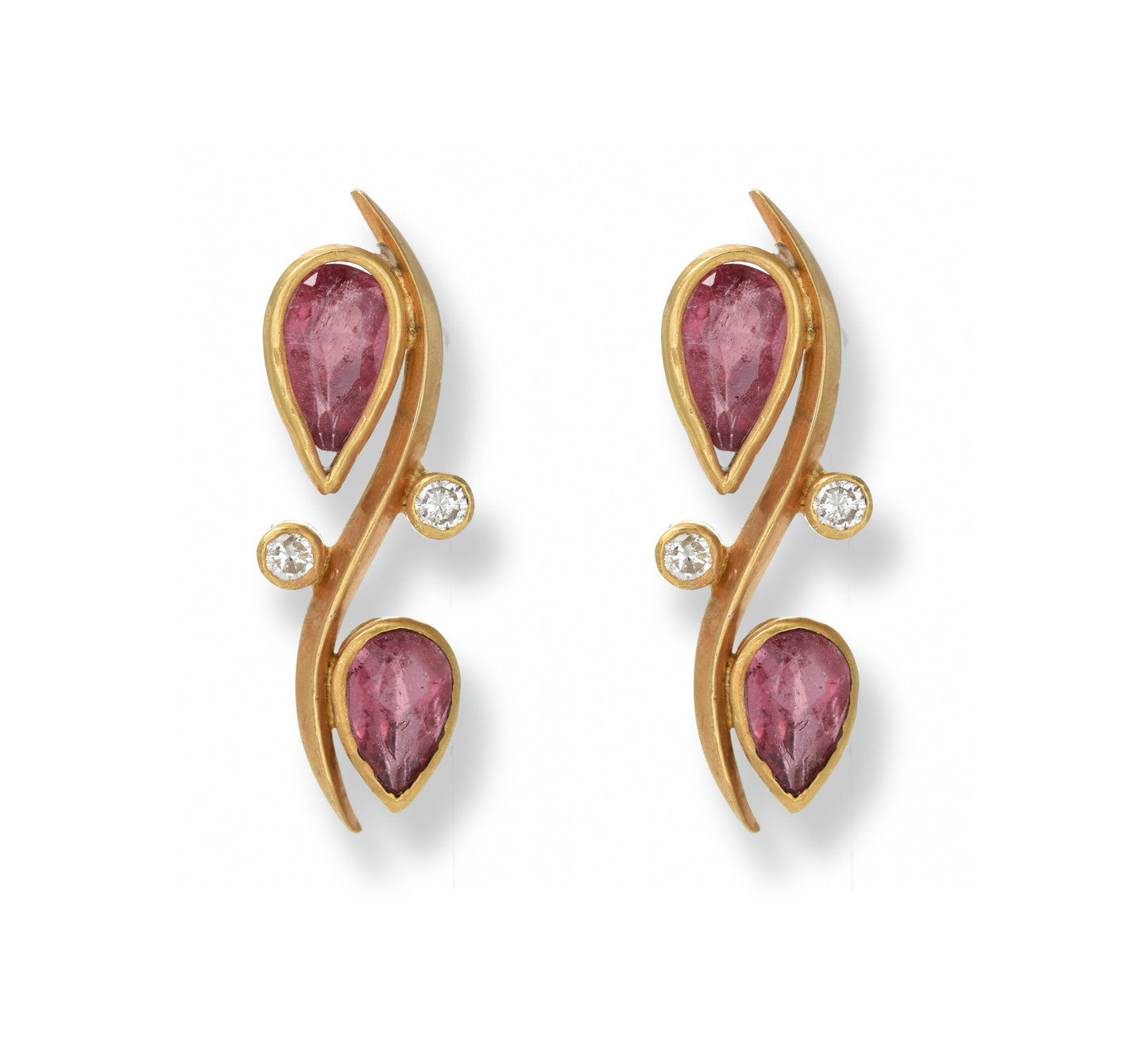 Tourmaline Drop Diamond Earrings