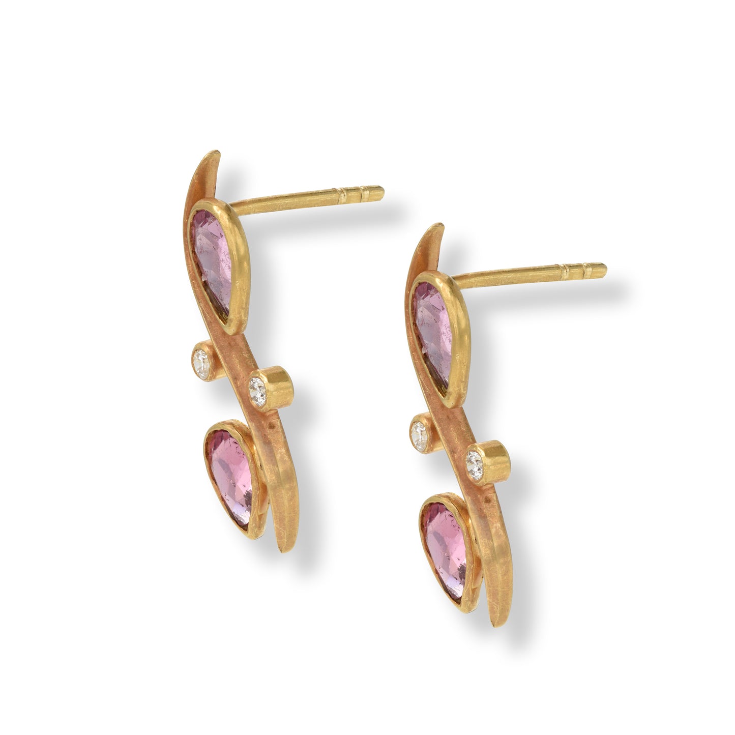 Tourmaline Drop Diamond Earrings