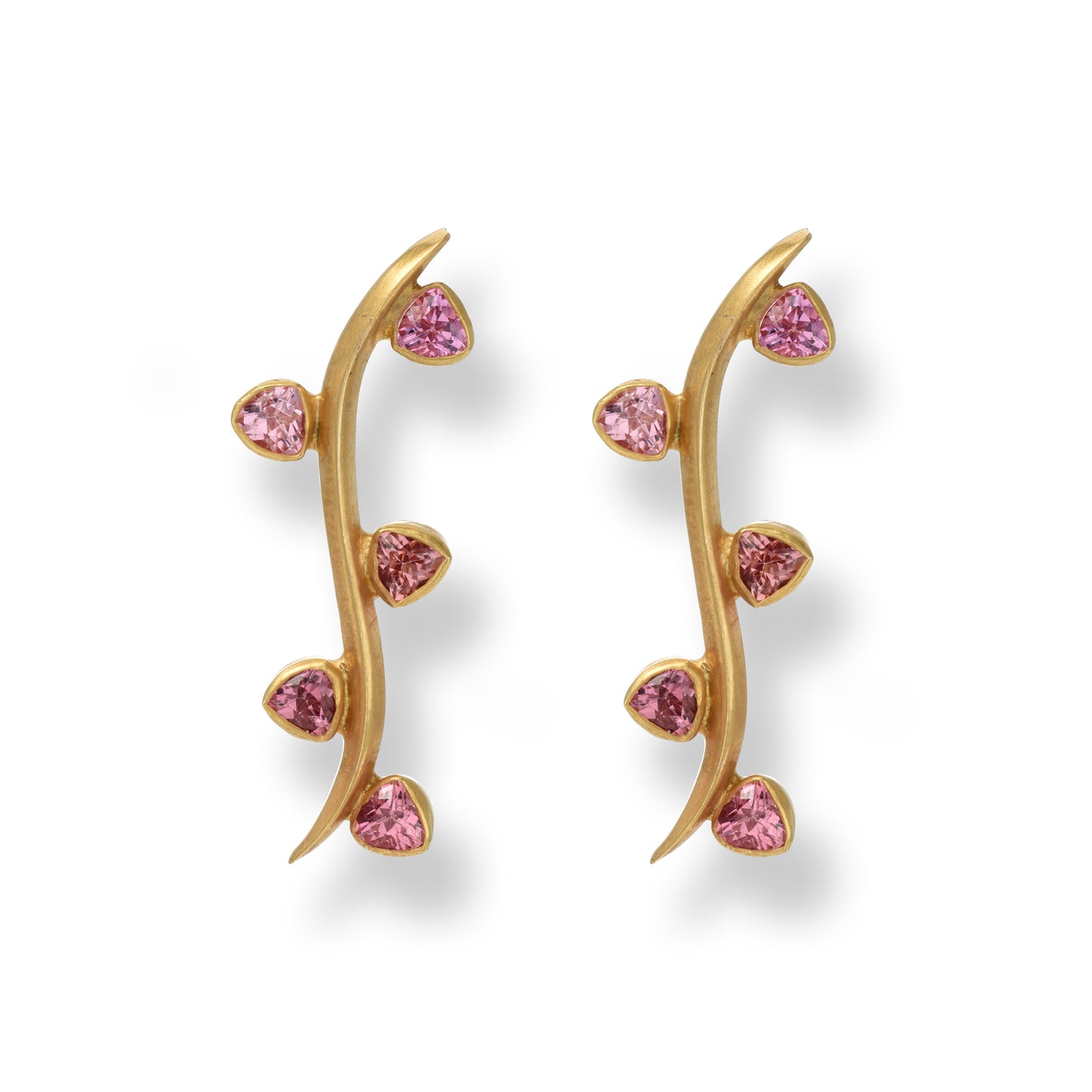 Tourmaline Leaf Ear Climber