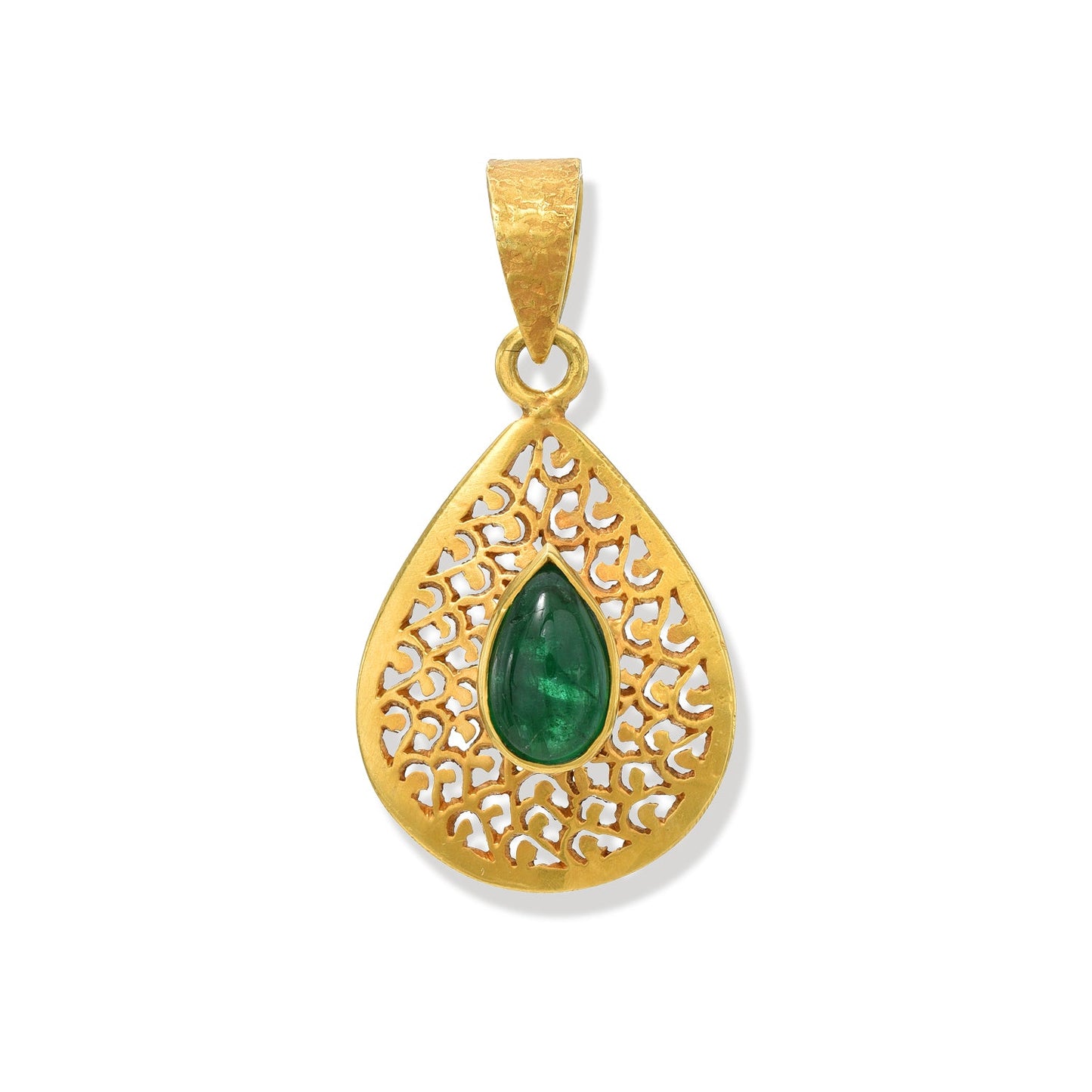 Teardrop Emerald Waves Pendant
