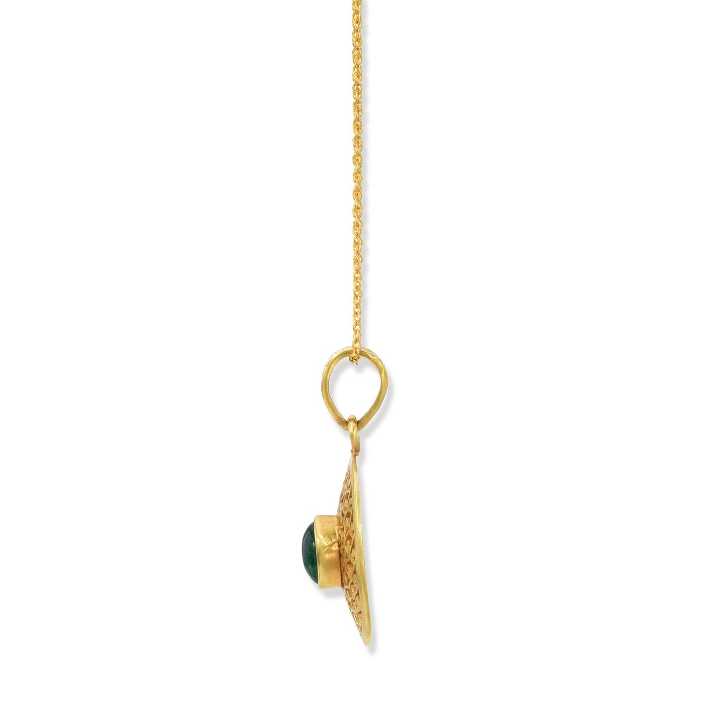 Oval Emerald Cab Pendant