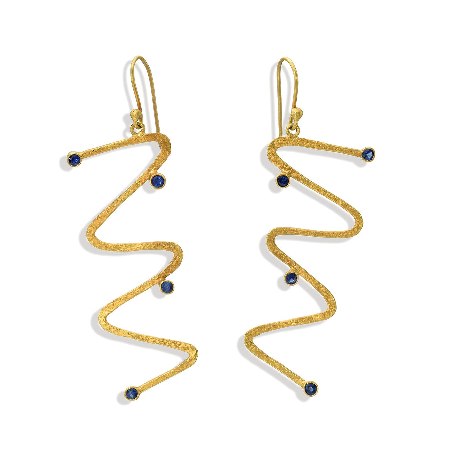 Sapphire Squiggly Earrings