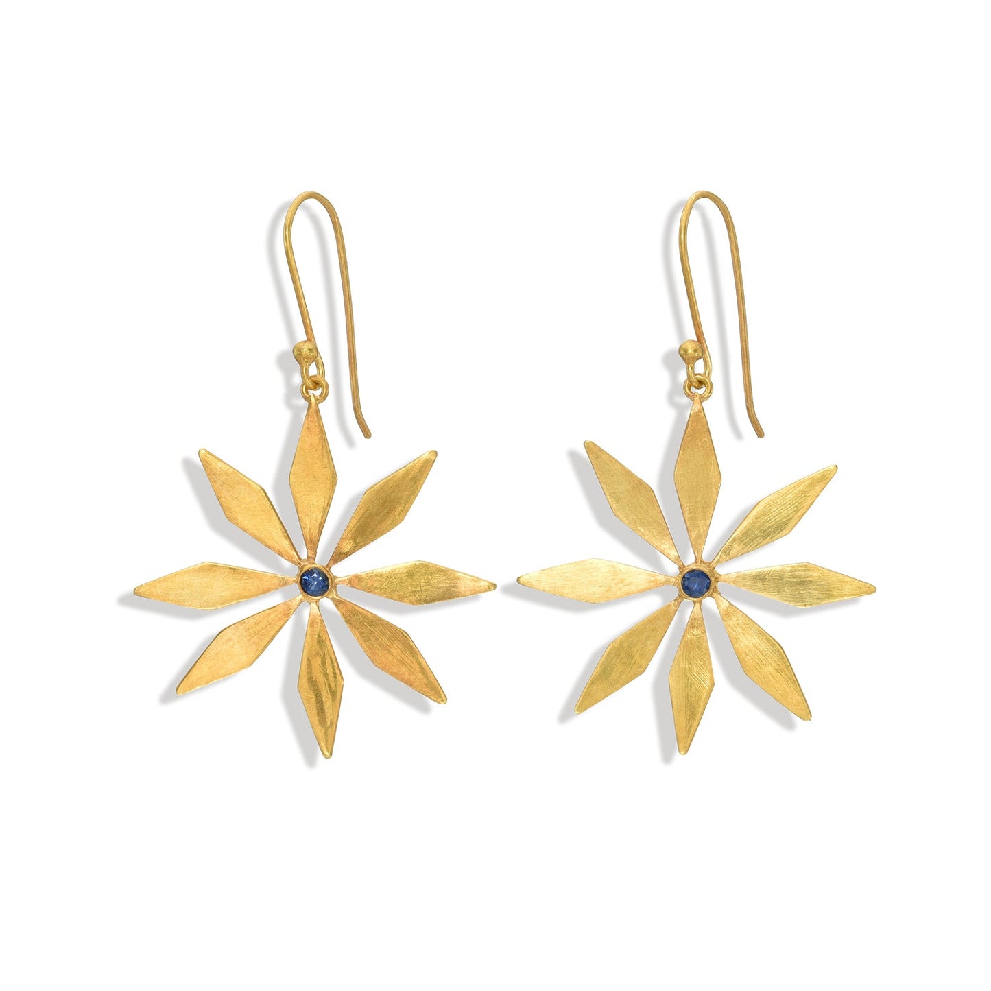 Sapphire Flower Earrings