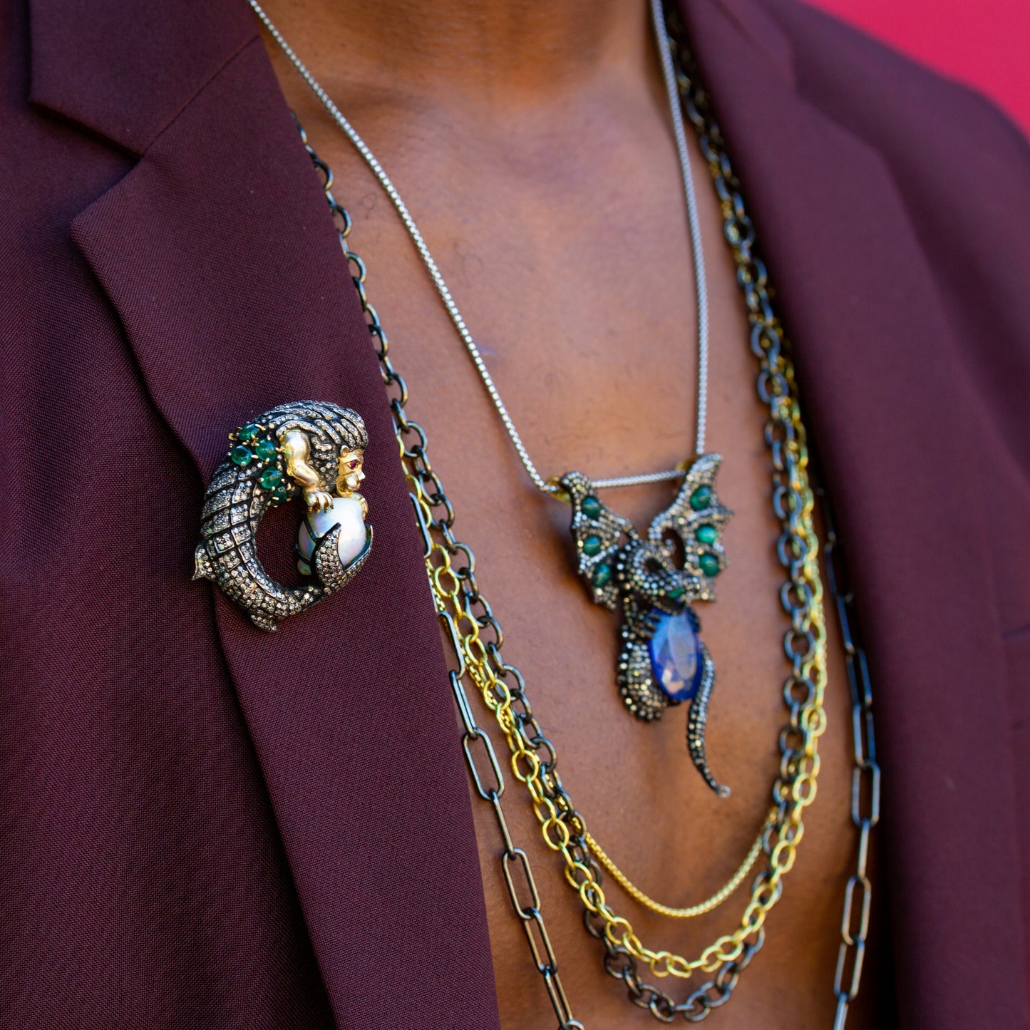 Oxidized Silver Oval Link Chain
