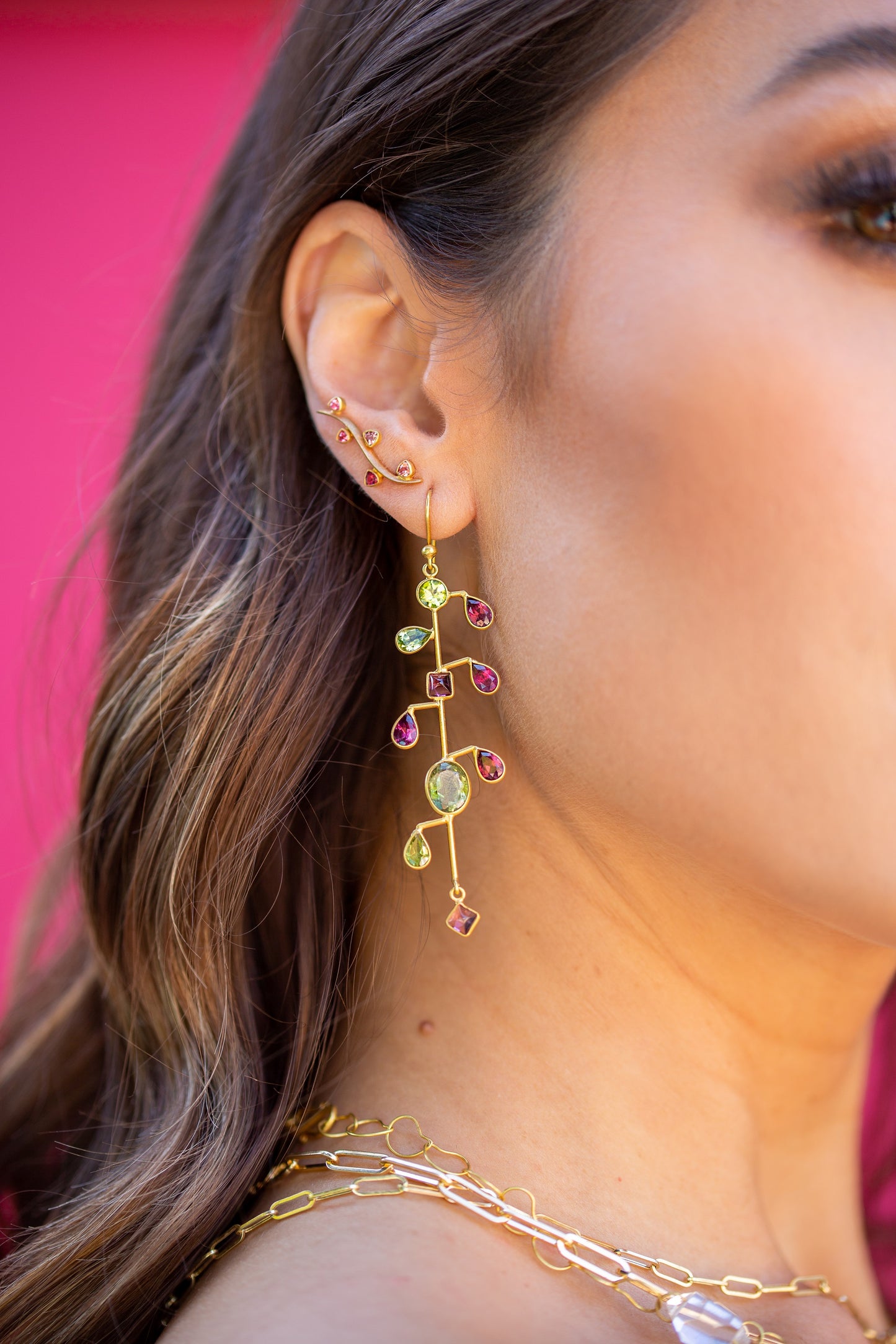 Tourmaline Holiday Drop Earrings