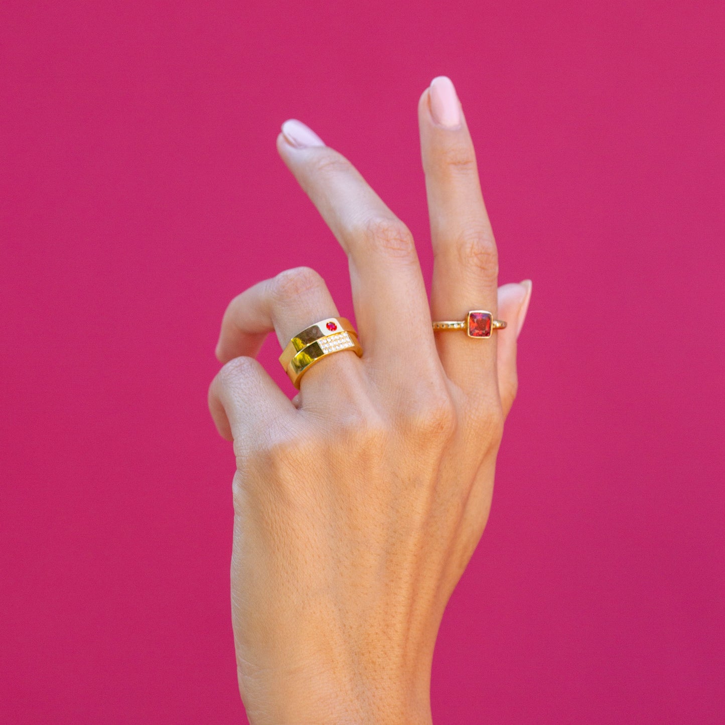 Gold Pave Diamond Ring