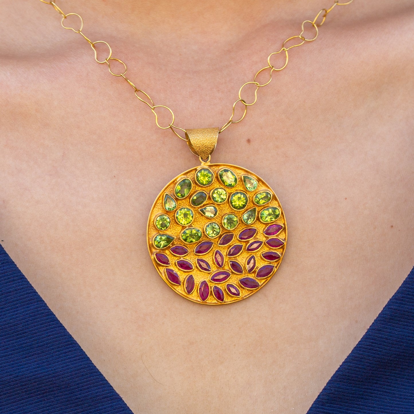 Peridot & Ruby Pendant