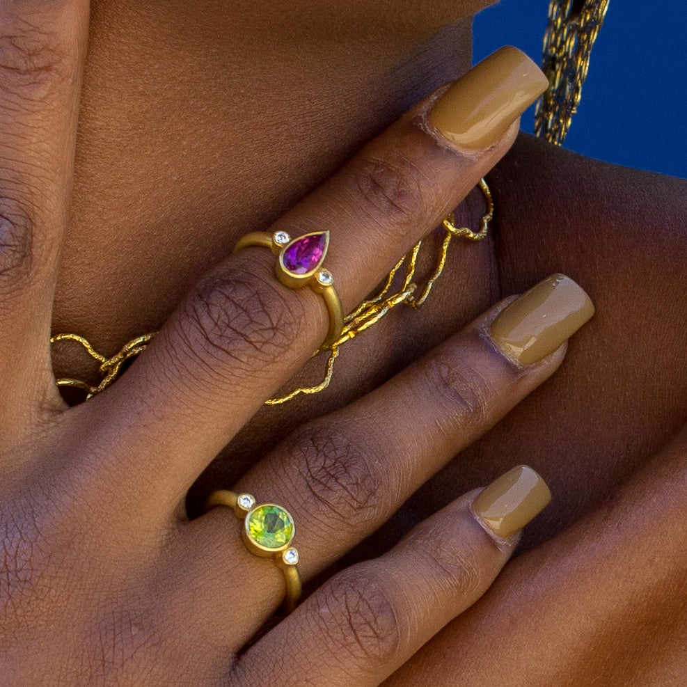 Pink Tourmaline & Diamond Ring