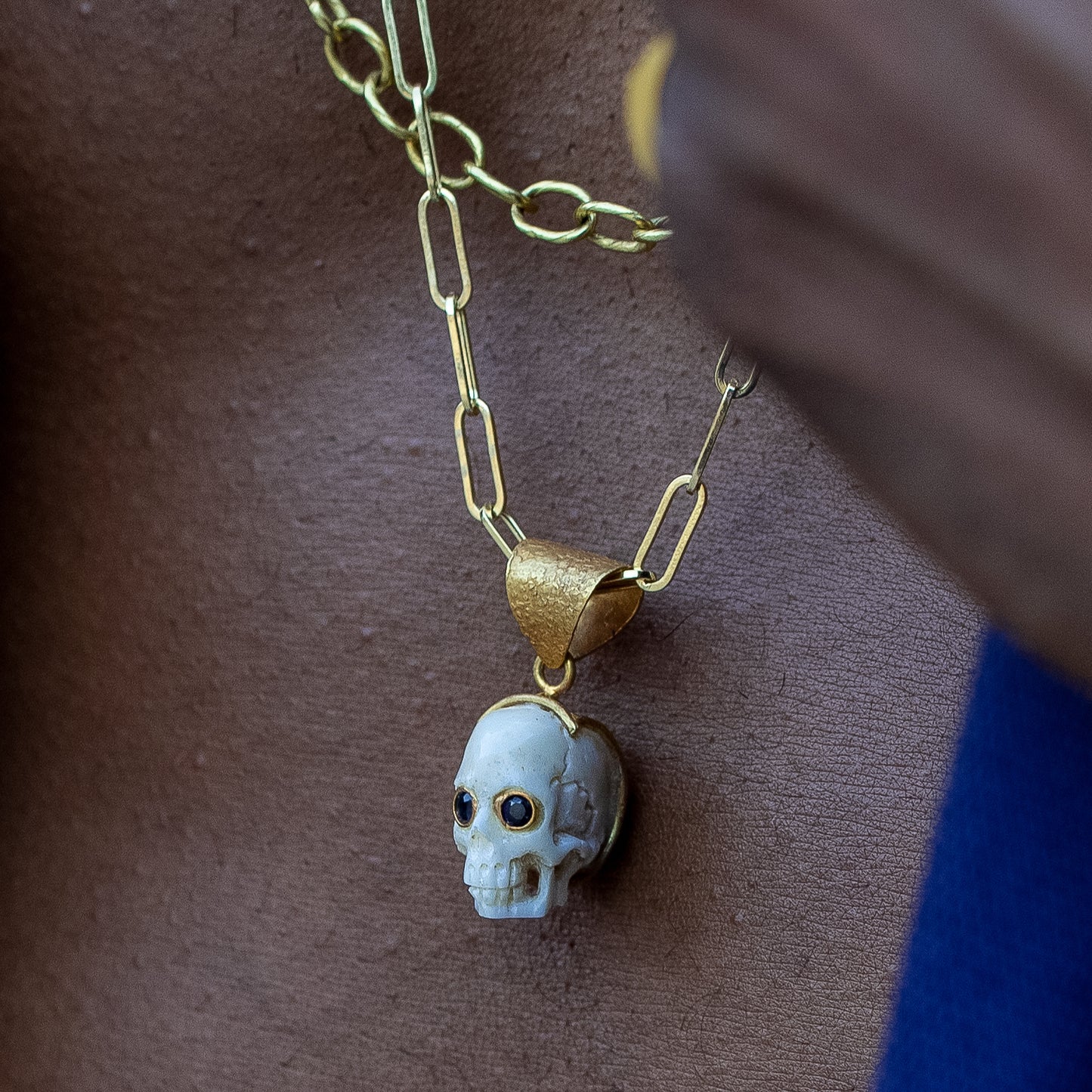 Sapphire Eyes Skull Pendant