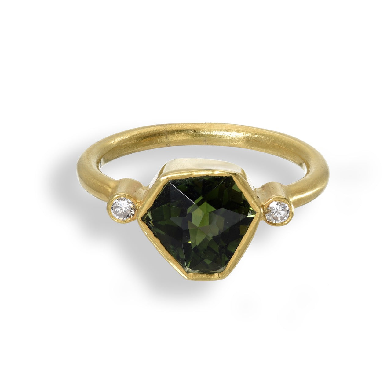 Green Tourmaline & Diamond Ring