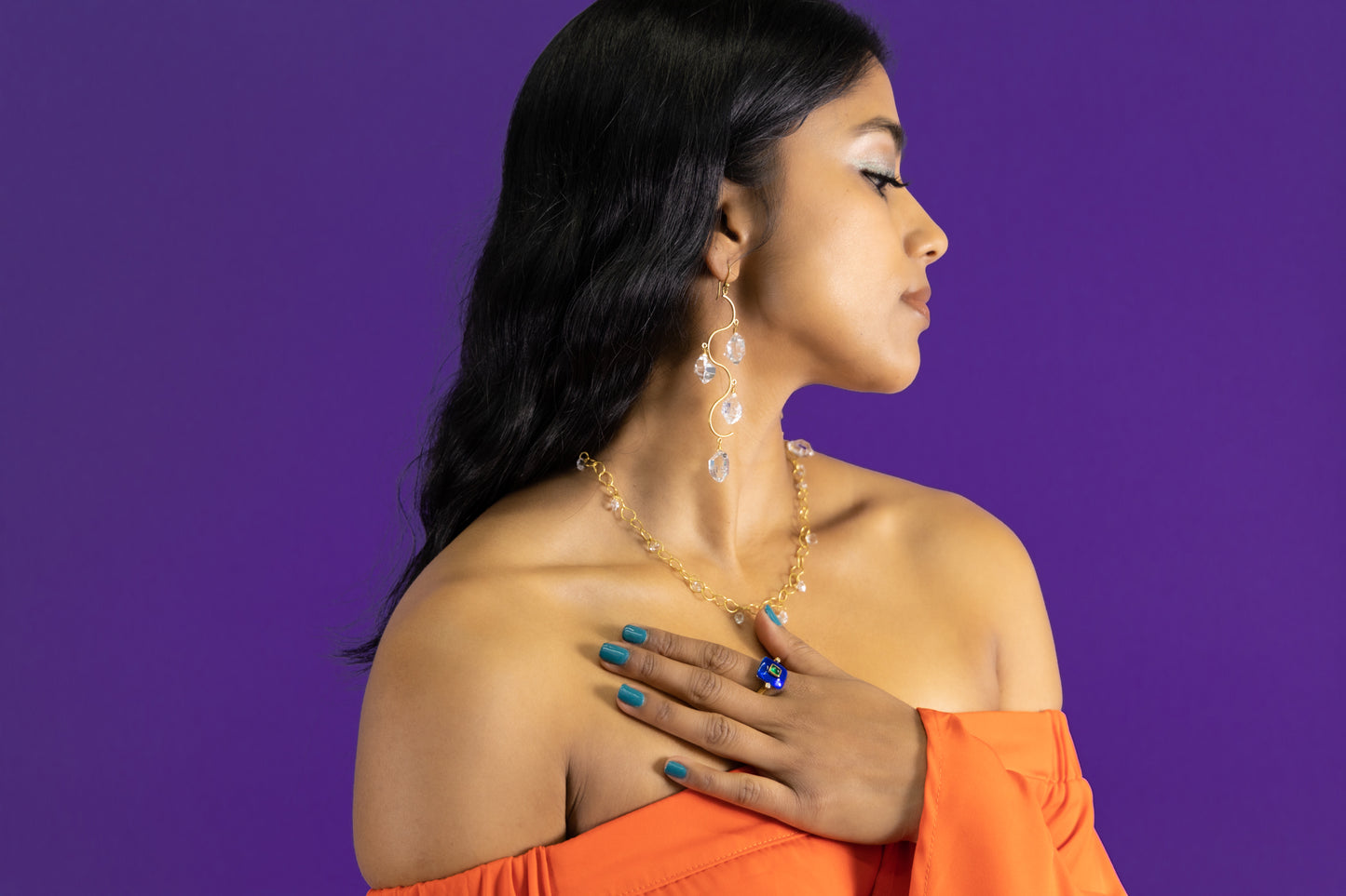 Sparkling Herkimer Mango Chain
