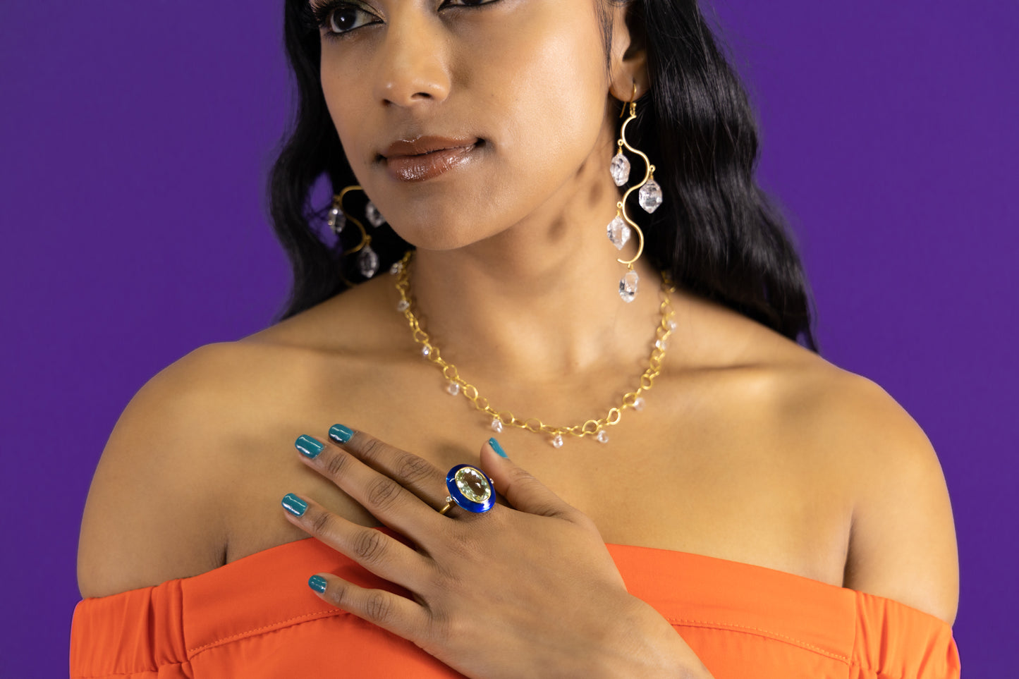Sparkling Herkimer Mango Chain