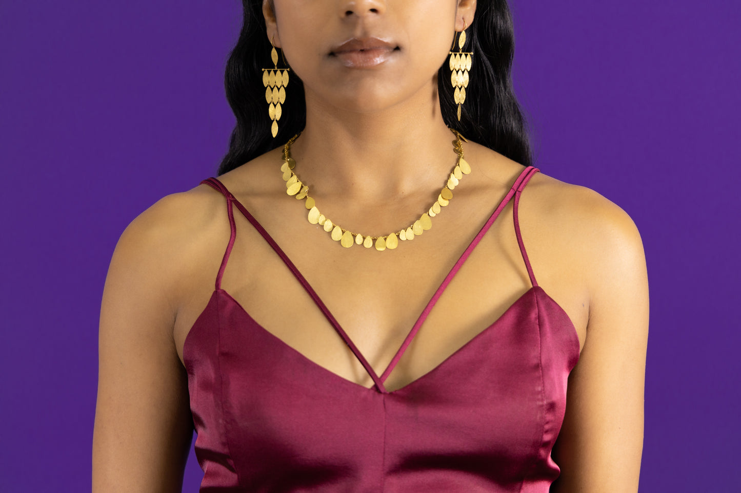 Delicate Gold Leaves Mala