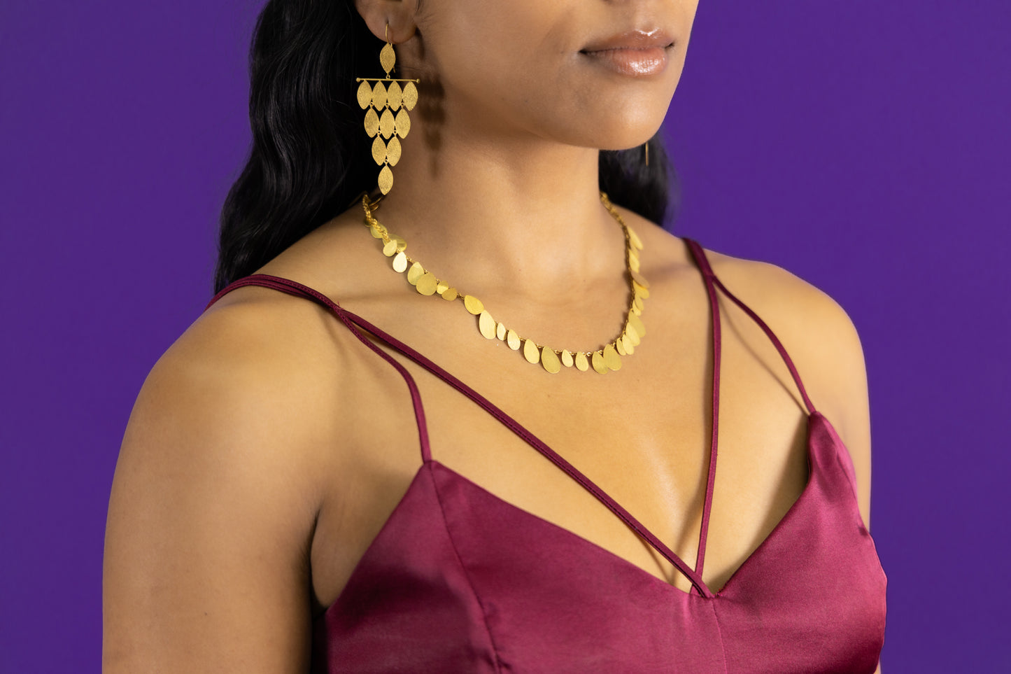 Delicate Gold Leaves Mala