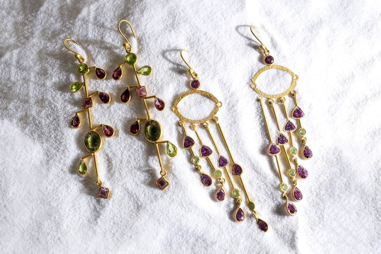 Tourmaline Holiday Drop Earrings