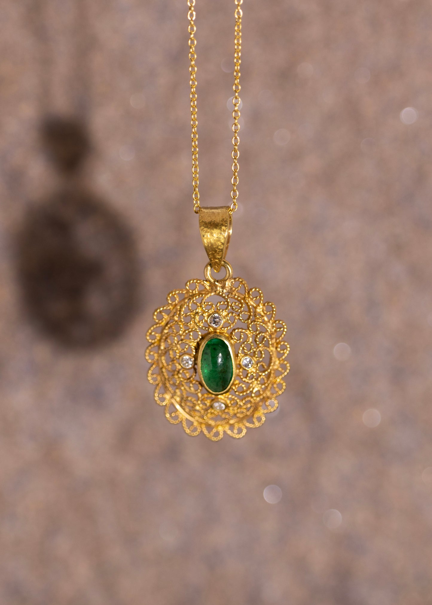 Sun Ethereal Emerald Pendant