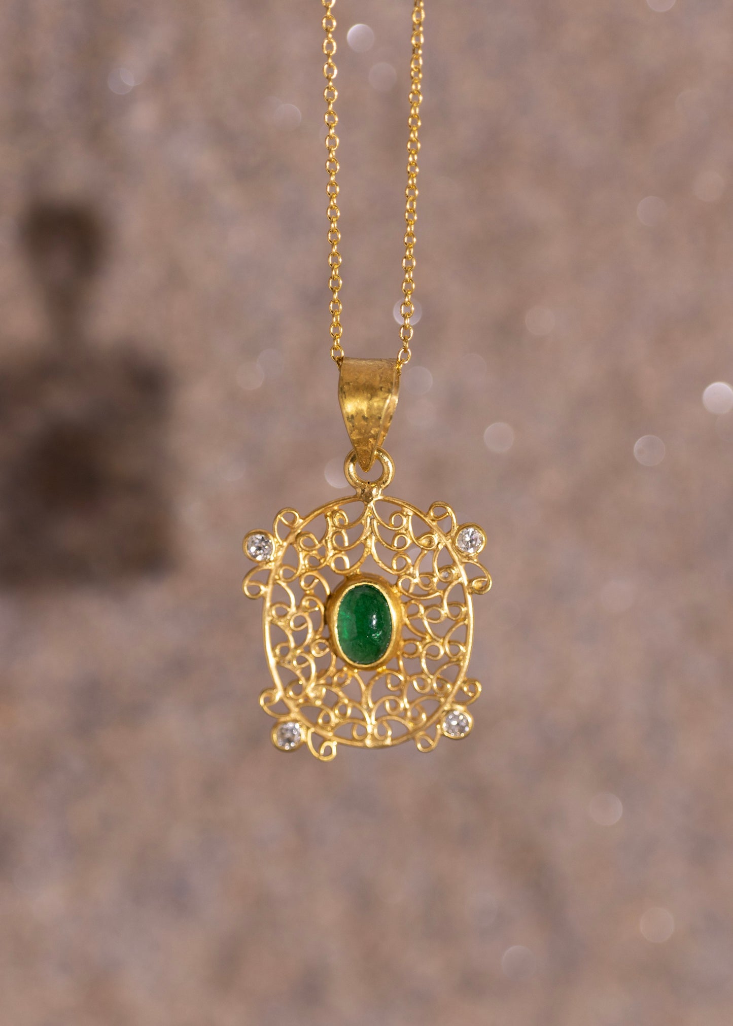 Oval Ethereal Emerald Pendant