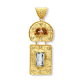 Halfmoon Imperial Topaz & Aquamarine Pendant