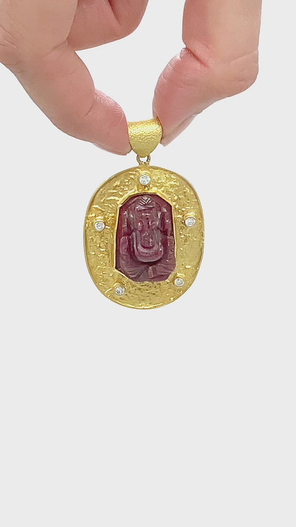 Ganesh Ruby Diamond Pendant