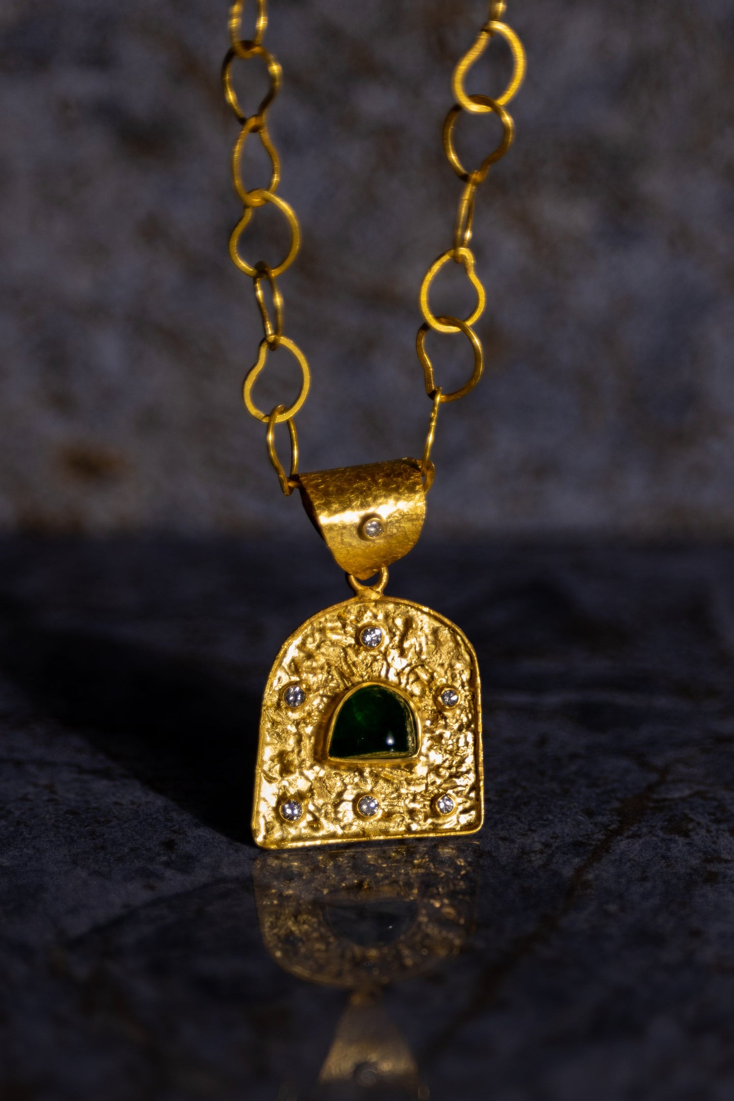 Emerald Window Cabochon Pendant