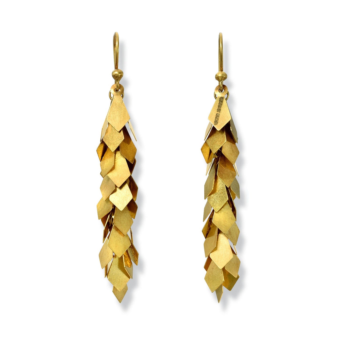 Dancing Gold Diagonal Leaves Earrings