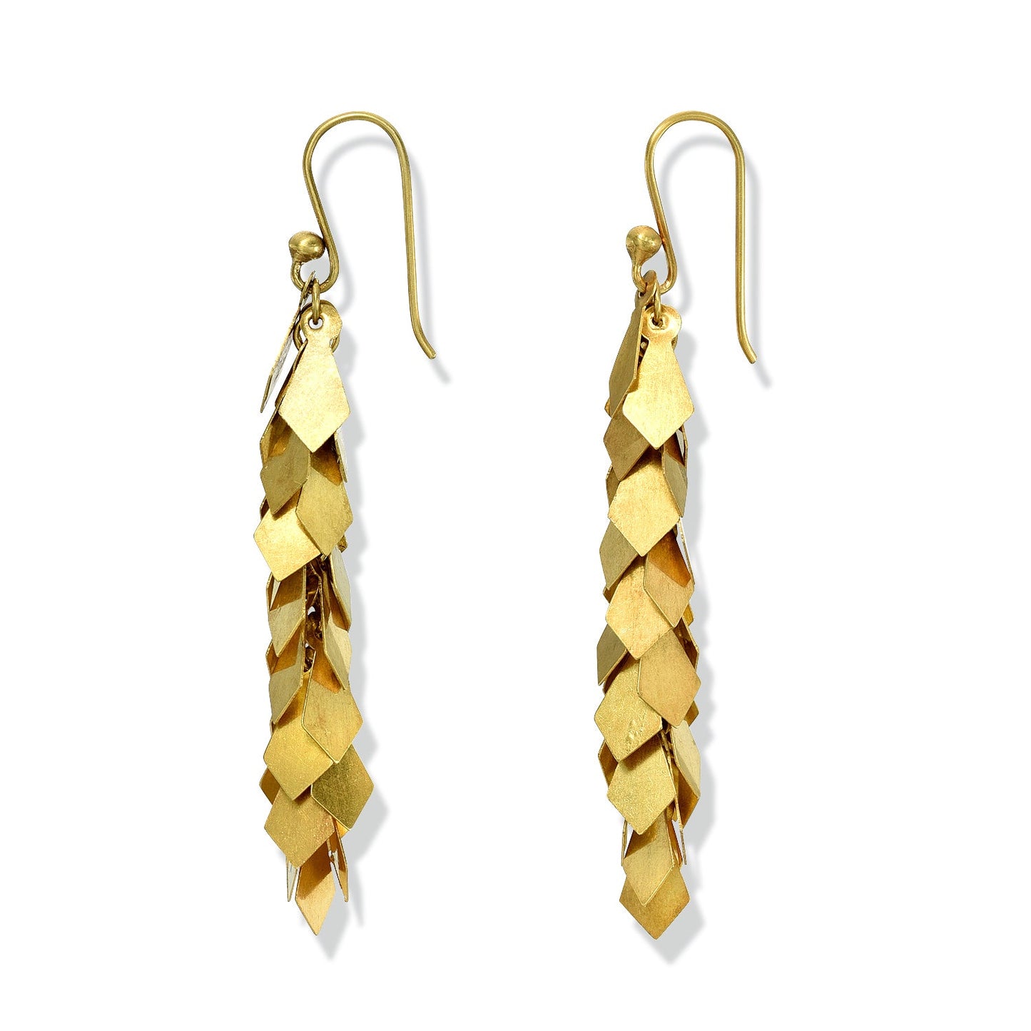 Dancing Gold Diagonal Leaves Earrings