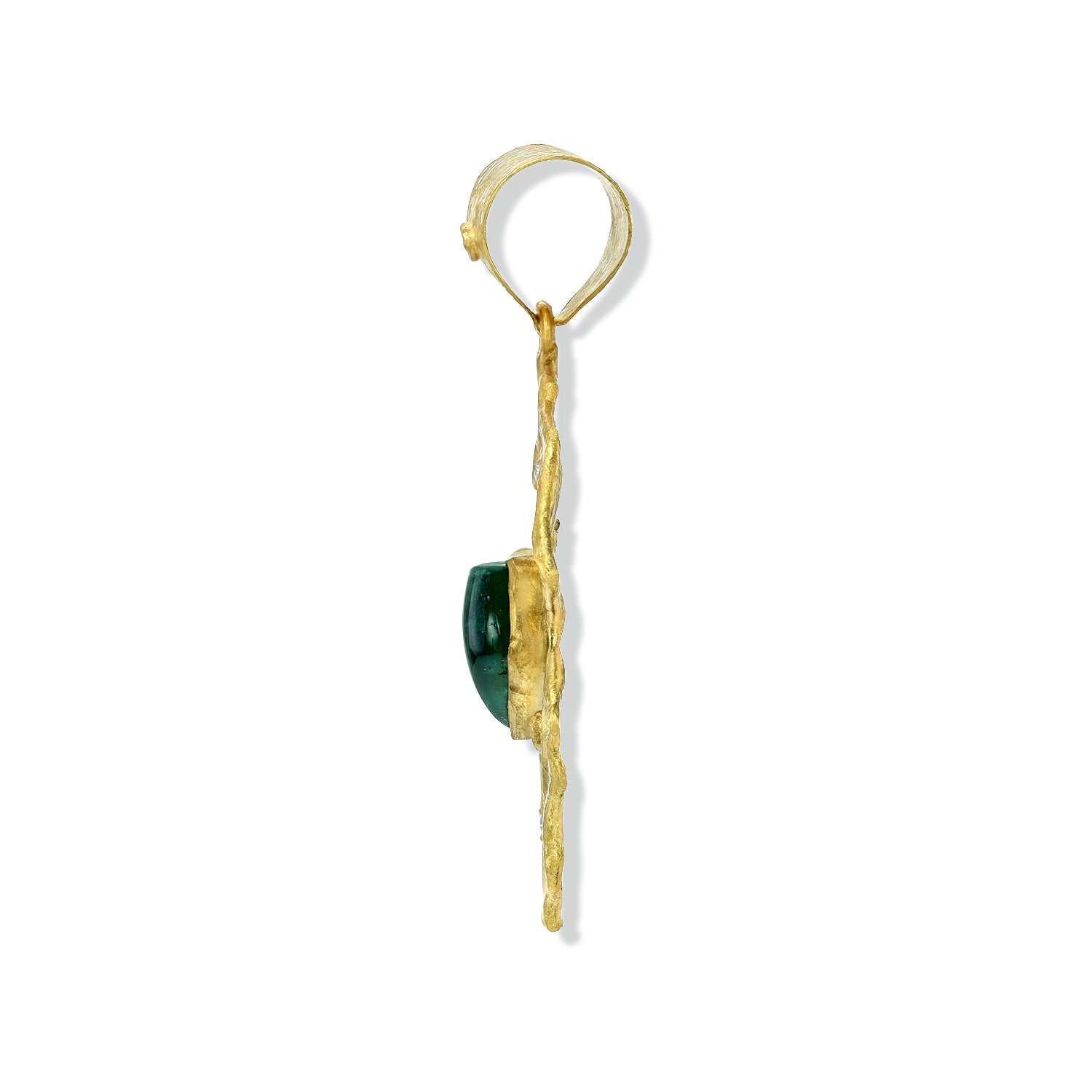 Abstract Emerald Cabochon Pendant
