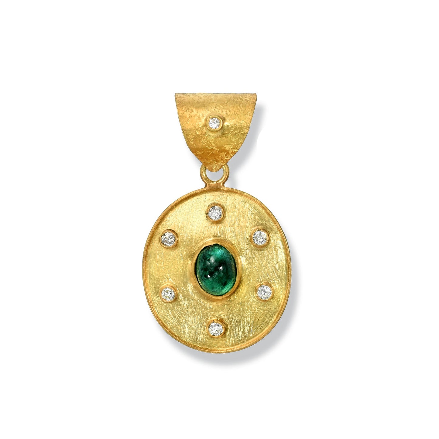 Round Emerald Cabochon Pendant