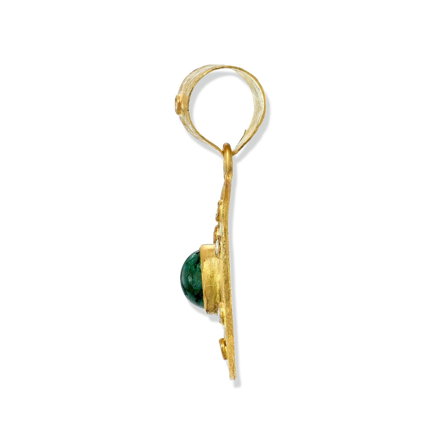 Round Emerald Cabochon Pendant