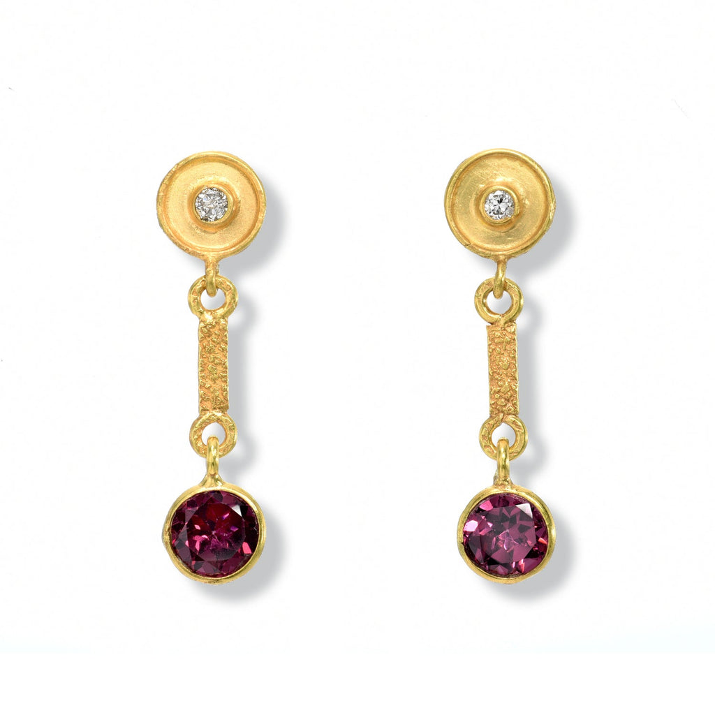 Nu Leaves Round Drop Earrings