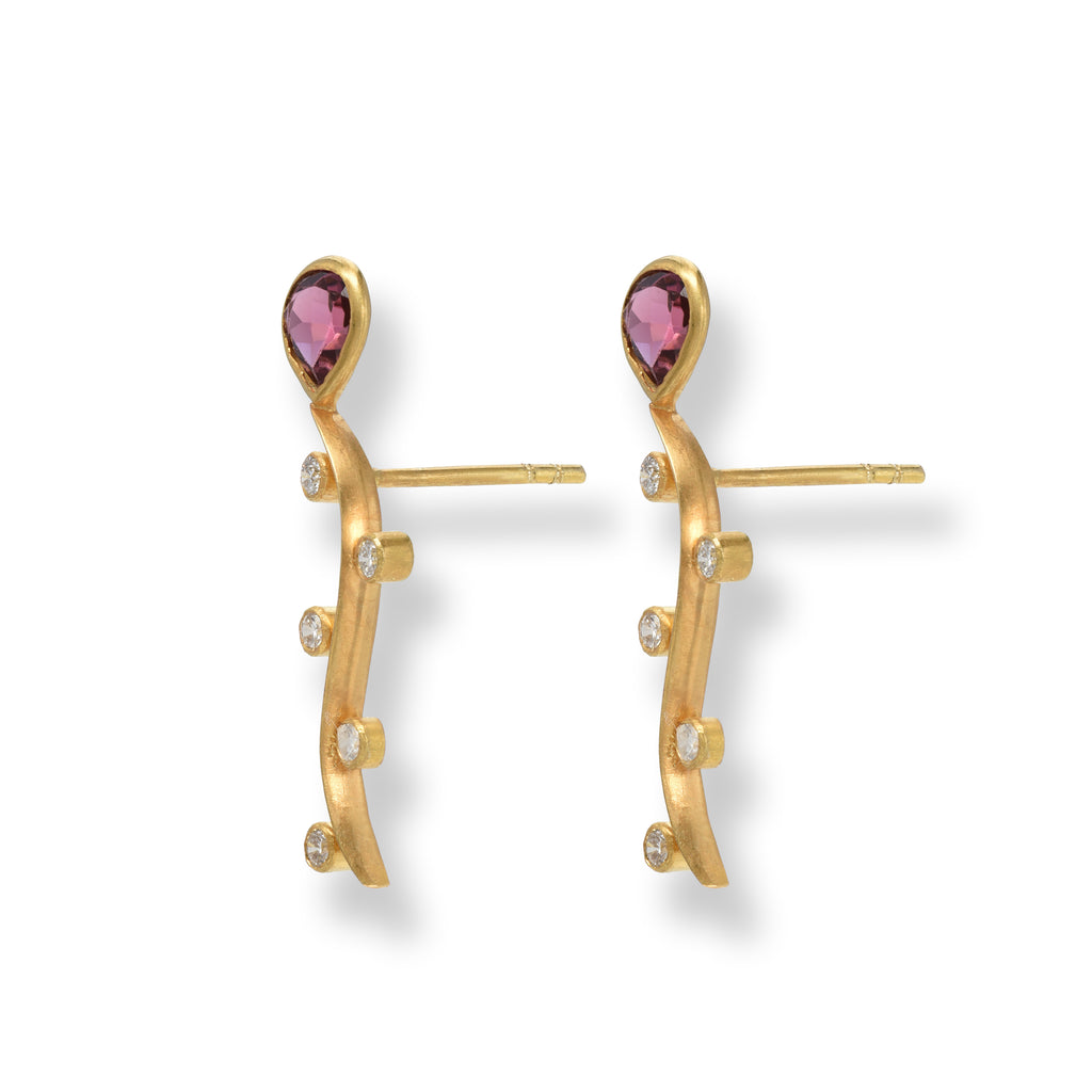 Tourmaline Diamond Trail Earrings