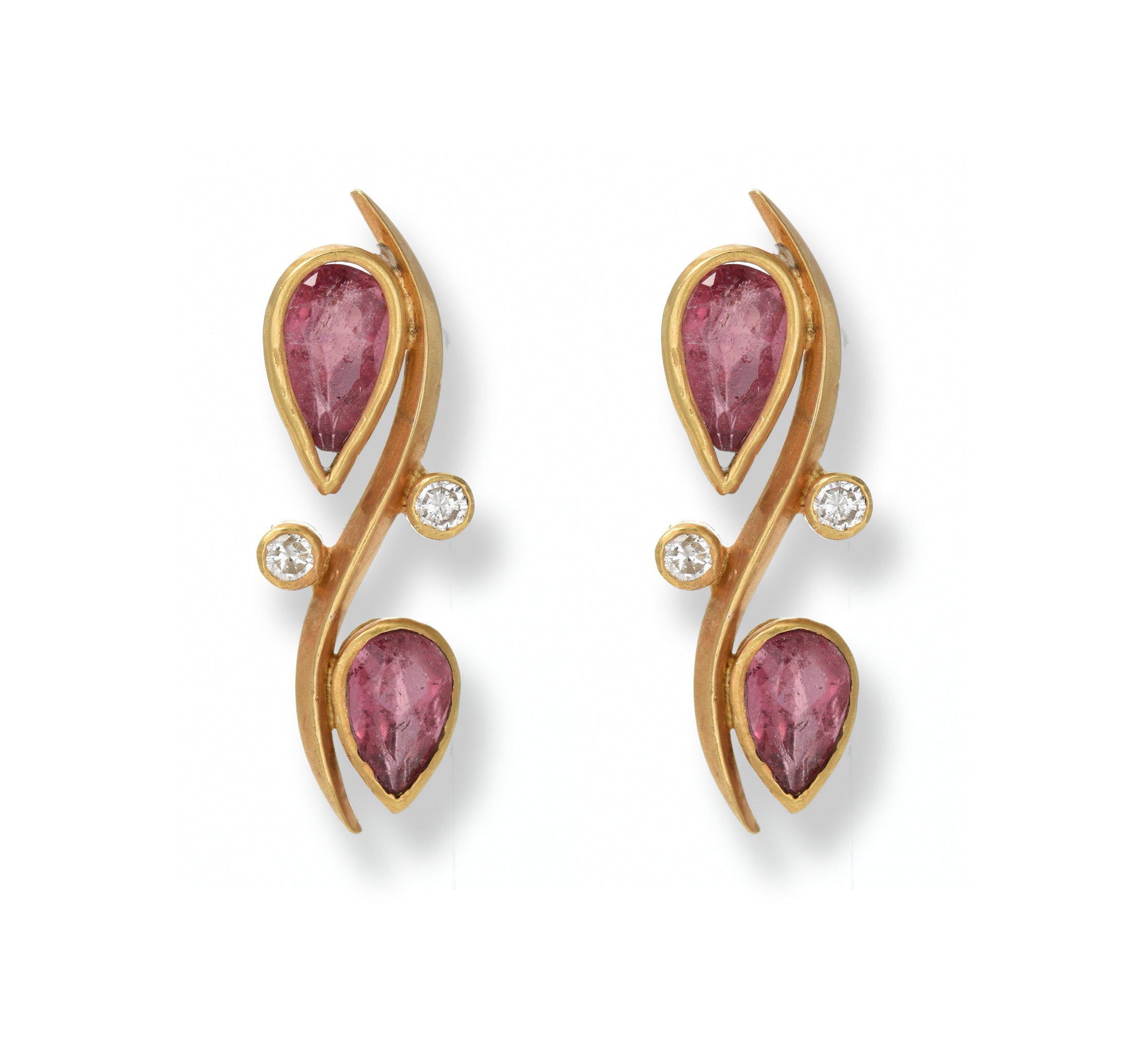 Tourmaline Drop Diamond Earrings