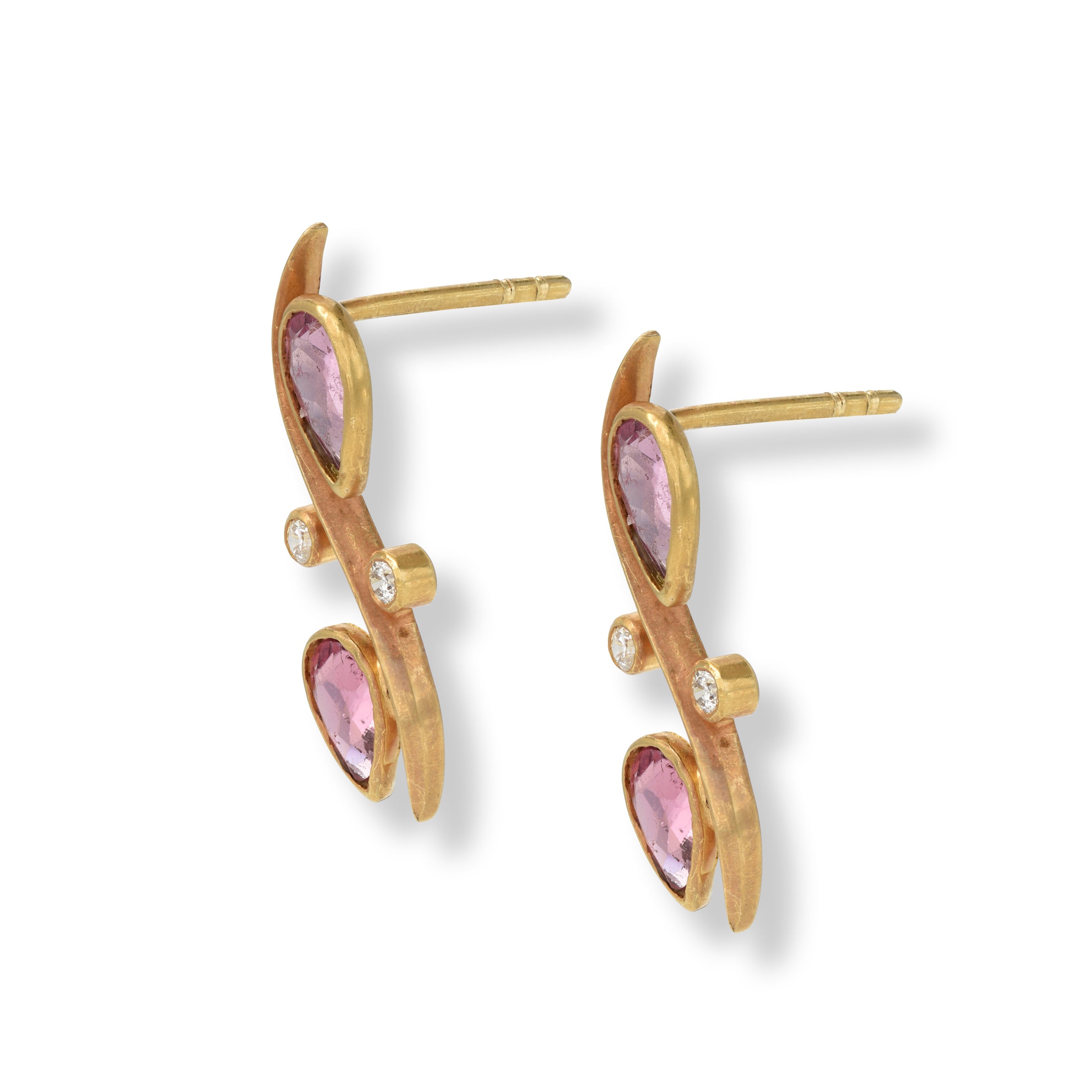 Tourmaline Drop Diamond Earrings