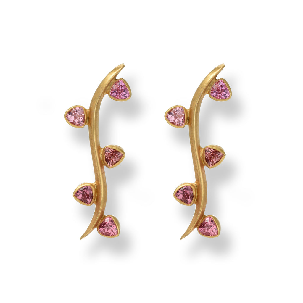 Tourmaline Leaf Ear Climber