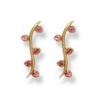 Tourmaline Leaf Ear Climber
