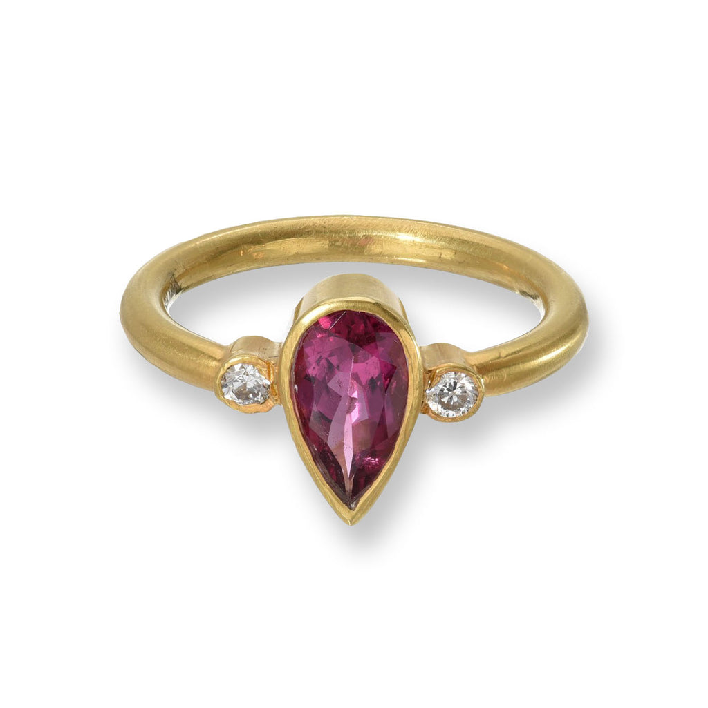 Pink Tourmaline & Diamond Ring