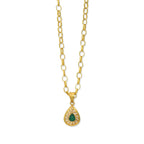 Teardrop Emerald Waves Pendant
