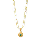 Round Emerald Waves Pendant