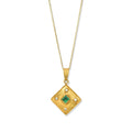 Square Emerald Diamond Pendant