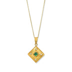 Square Emerald Diamond Pendant