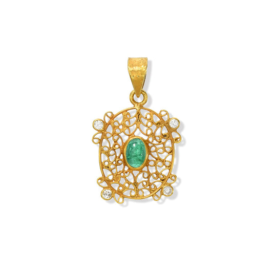 Oval Ethereal Emerald Pendant