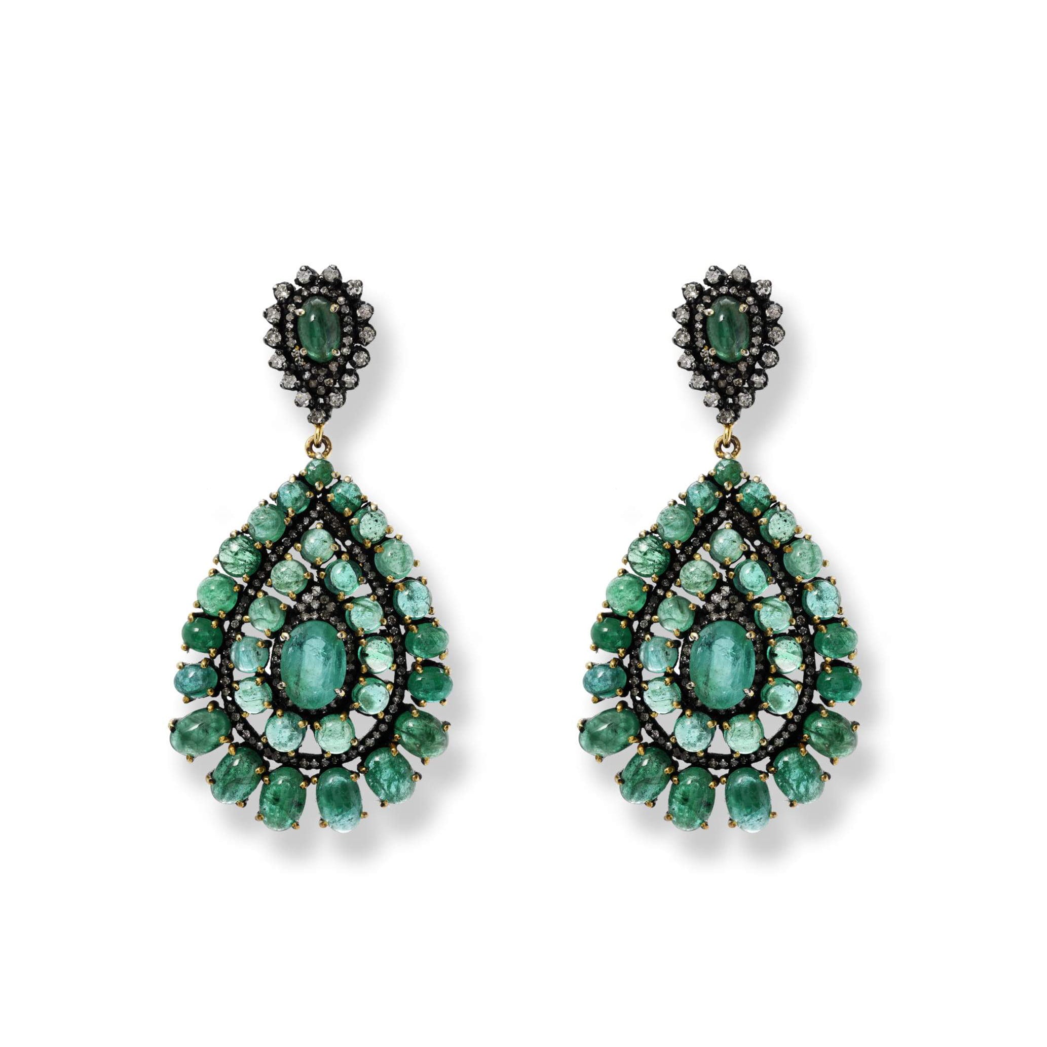 Emerald & Diamond Earrings