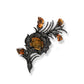 Fire Opal & Diamond Flower Pendant / Brooch