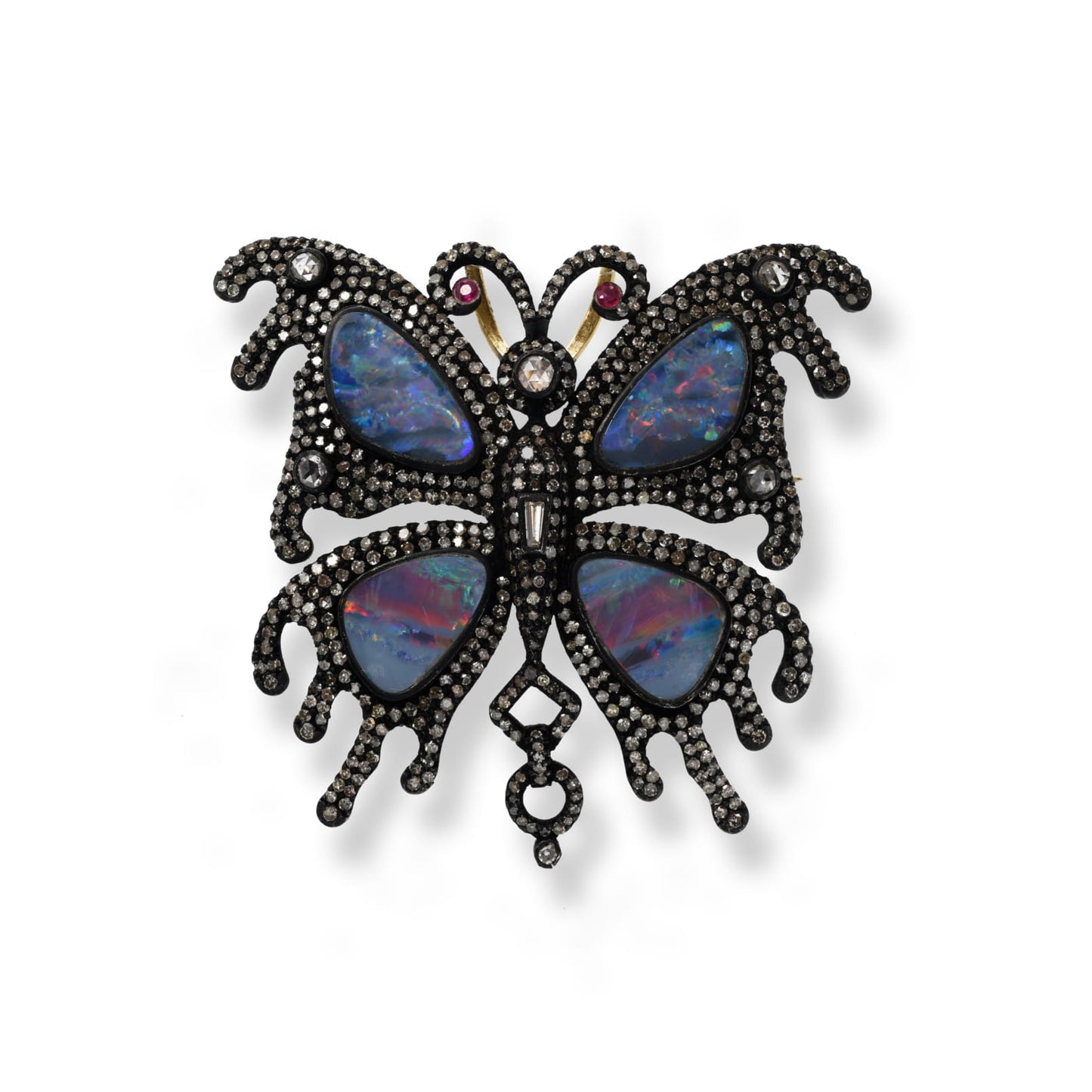 Butterfly Opal & Diamond Pendant / Brooch