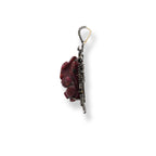 Carved Ruby Ganesh Baguette Pendant